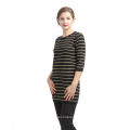 Latest Arrival simple design brown stripe pattern cashmere pullover